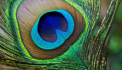 beautiful close up peacock feather