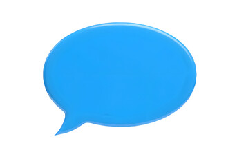 Bright blue speech bubble, perfect for communication concepts.