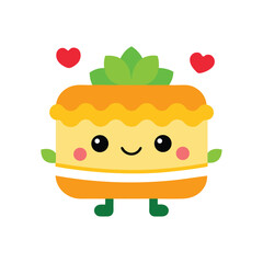 Cute Cartoon Cake Character Design