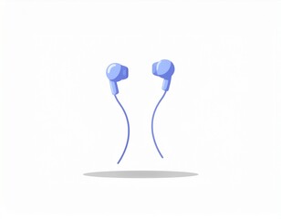 Fototapeta premium Small cartoon animation about wearing earphone icon