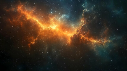 Obraz premium A vivid depiction of a cosmic nebula, filled with fiery hues.