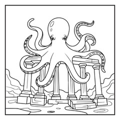 Octopus Coloring Page for kids 