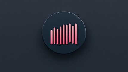 Obraz premium Abstract sound wave icon in a circle.