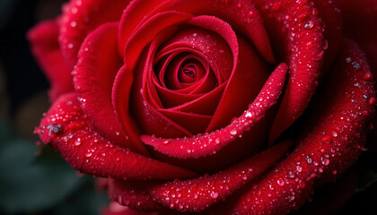 red rose with water drops
