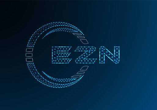 EZN low poly letter logo vector design. EZN lower poly logo design. Low poly logo.
