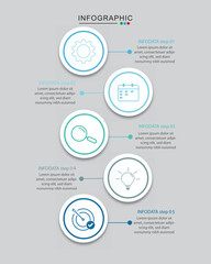 Fototapeta premium modern infographics options banner whit 5 steps vector illustration
