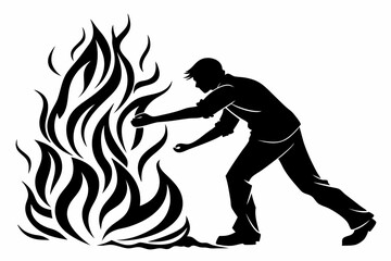 the fire sihouette black vector