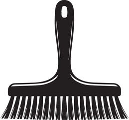 Floor Brush Silhouette | Black Vector Illustration