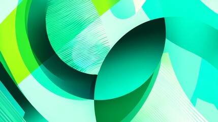 Abstract green and light blue geometric background. Dynamic shapes composition