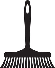 Floor Brush Silhouette | Black Vector Illustration