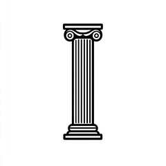 Classic Ionic Column, Architectural Design, Vector Illustration, for Educational Purposes