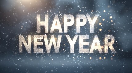 Happy New Year Greeting With Sparkling Glitter Effects and Celebration Theme