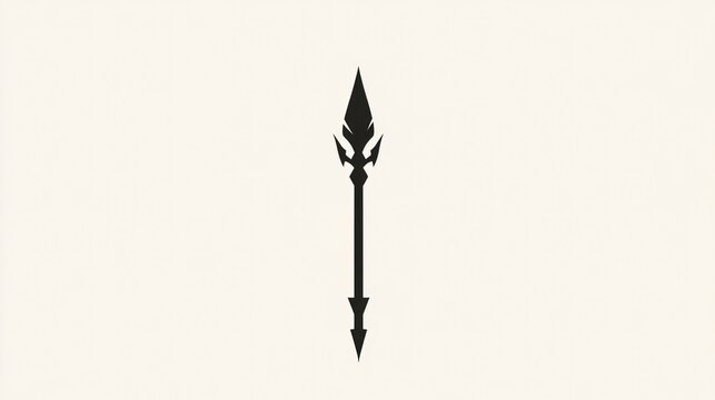 Ornate Black Spear Against Plain Background