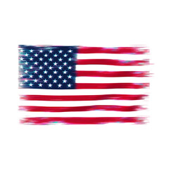 Abstract American Flag Design on Transparent Background
