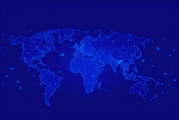 Naklejka premium blue world map