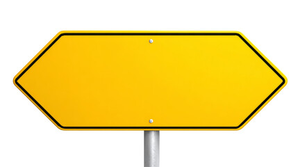 yellow blank road sign isolated on transparent background	
