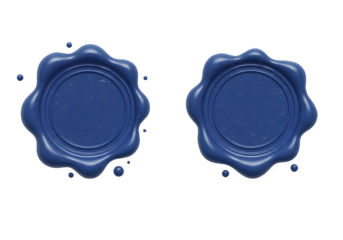 Two dark blue wax seals, a symbol of authenticity and tradition.
