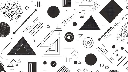 Abstract geometric shapes pattern on a white background.