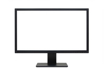 Computer monitor with blank display area isolated on white background