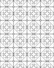 A detailed arrangement of geometric shapes forms a symmetrical pattern of stars and crosses, creating an engaging visual effect