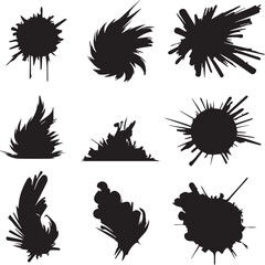 black brush strock set