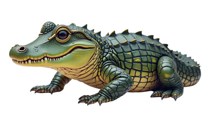 Fototapeta premium Detailed Crocodile Hatchling Clipart, isolated on a white background.