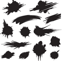 black brush strock set