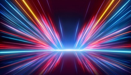 Neon Lightspeed Abstract Colorful Speed Lines, Energy, Futuristic Background