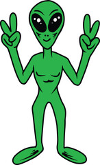 aliens green colour illustration