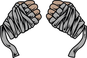 hand with handwrap fighting