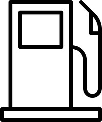 Minimalist icon depicting a gas pump, representing fuel, energy, and transportation. Useful for apps, maps, and environmental themes. Clean, simple, and universally recognizable.