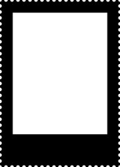 Isolated vector silhouette of a postage stamp frame. Perfect as a design element for graphic projects, creative invitations, or marketing visuals related to travel and communication.