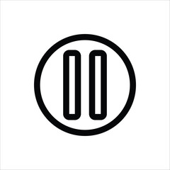 Pause button icon. Vector illustration for web design. Isolated on white background.