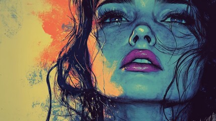 Fototapeta premium Close-up portrait, vibrant colors