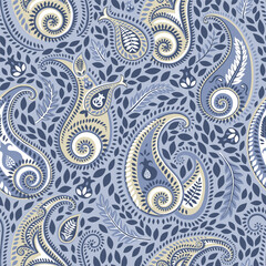 Ethnical paisley seamless pattern vector