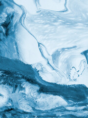 Abstract blue wave, acrylic painting. Сreative hand painted background.