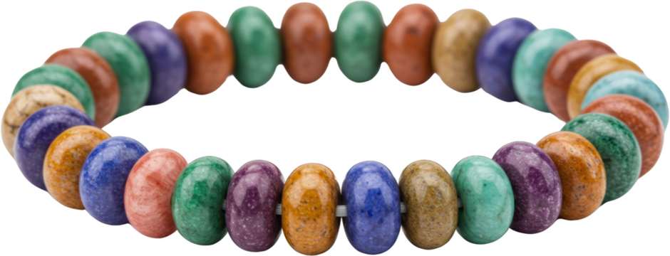 Colorful Gemstone Bracelet Seven Chakra Beads Handmade Jewelry Boho Style Accessory