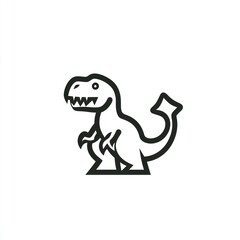 Fototapeta premium Outlined cartoon dinosaur illustration for children's books and educational design