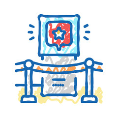 exhibition management icon doodle illustration