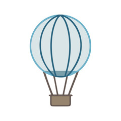 Obraz premium Hot air balloon soaring above the landscape during a clear day with bright skies reflecting adventure and tranquility