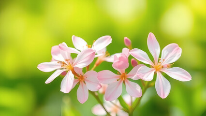 Fototapeta premium Bright spring nature with soft blossom and blurred green background