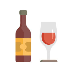 Red wine bottle and glass displayed on a clean surface showcasing a relaxing atmosphere for casual gatherings at home