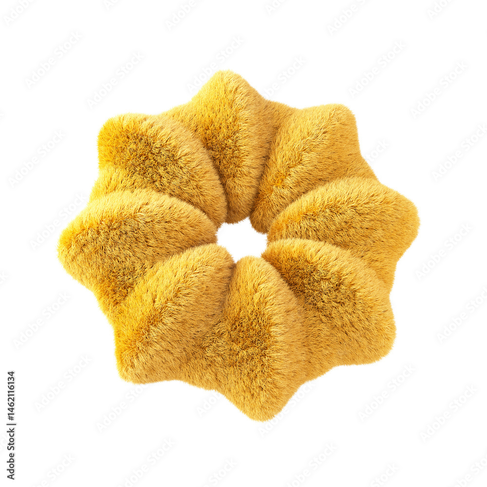 Canvas Prints yellow abstract fluffy shape. 3d design element isolated on white background.