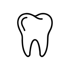 Obraz premium Simple line drawing of a tooth against a white background illustrating dental health concepts and education