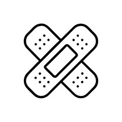 Bandages arranged in an intersecting pattern on a white background showcasing a minimalist design for health awareness