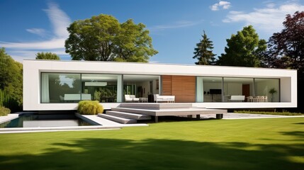 sleek flat roof house