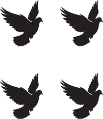 Premium vector Dove . Vector illustration silhouettes of birds. 