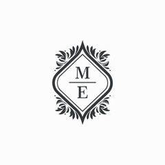 ME Initials Wedding Logo Vector Art  Icons  and Graphics