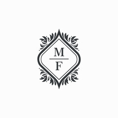 MF Initials Wedding Logo Vector Art  Icons  and Graphics