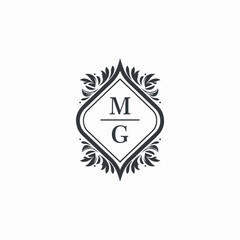 MG Initials Wedding Logo Vector Art  Icons  and Graphics
